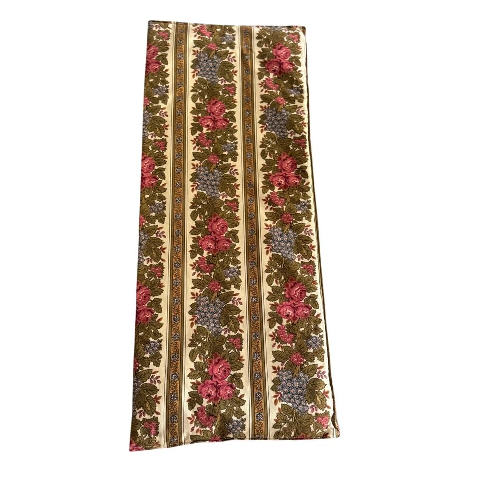 Vintage Handmade Padded Floral Table Runner Hot Pad Trivet 13 x 36 Cottage